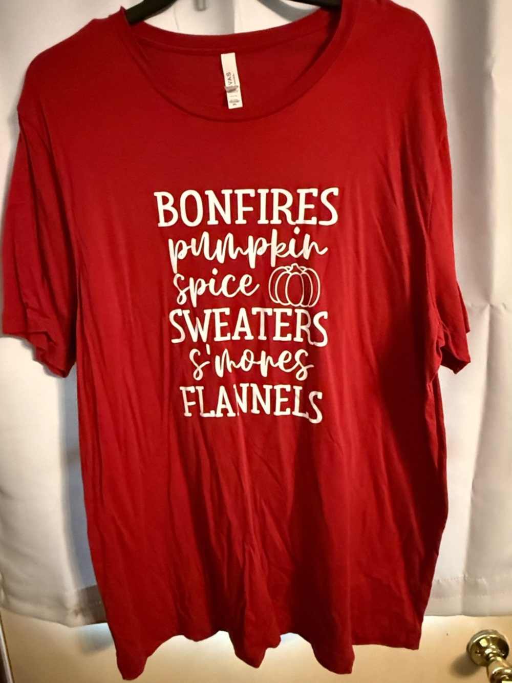 Red Graphic Tee with Fall Text